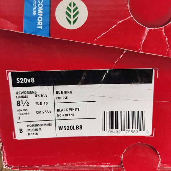 New Balance 520 v8 Womens Sz 8.5 Black White Running Gym Sneakers Shoes W520LB8 - Picture 11 of 11